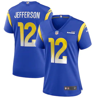 womens nike van jefferson royal los angeles rams game jerse
